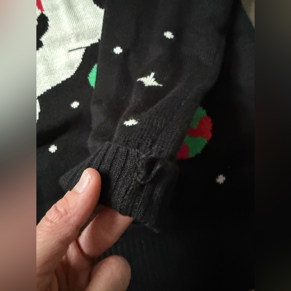 TIPSY ELVES SANTA UNICORN UGLY CHRISTMAS SWEATER BLACK RED GREEN SIZE L XL - Picture 7 of 9